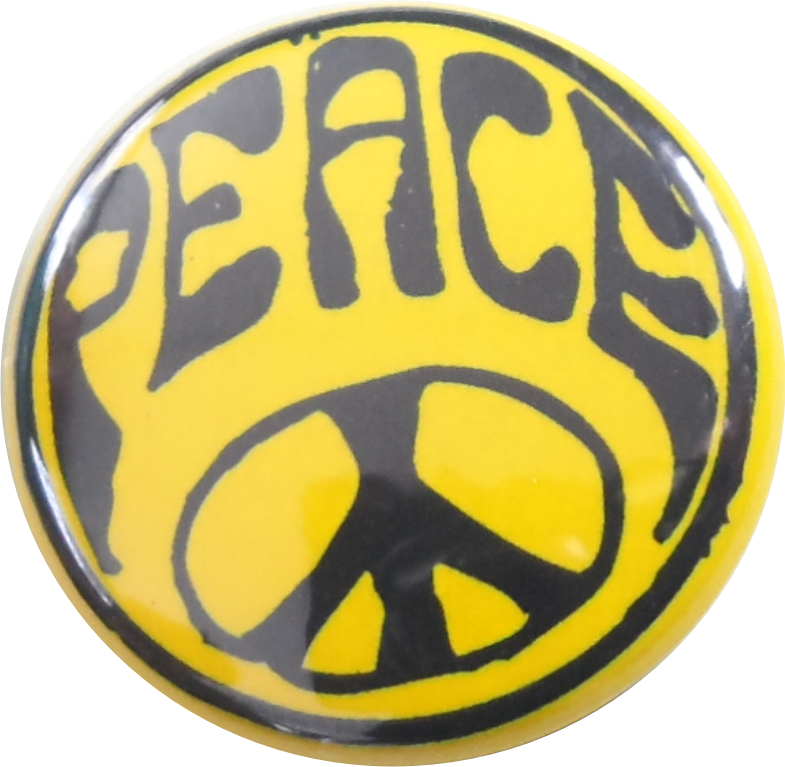 Peace Button gelb